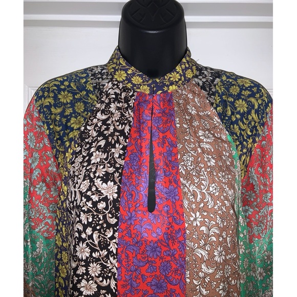 Alice & Olivia Prija Mandarin-Collar Flare-Sleeve Blouse –– NWT - Picture 8 of 17